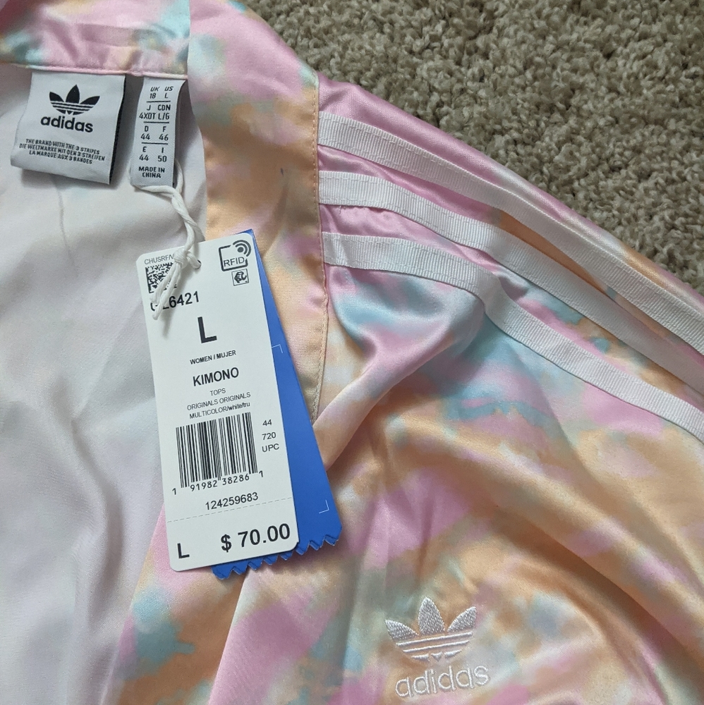 Adidas tie dye kimono new with tags